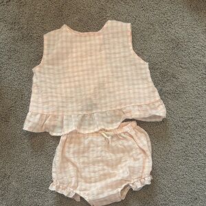 Charming Pink Gingham Diaper Cover Set